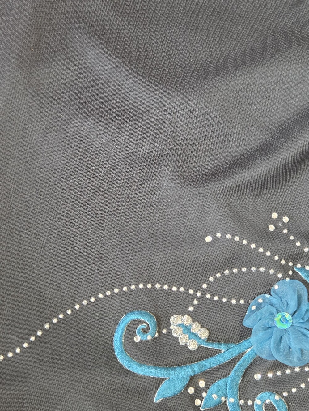 Vintage Mariposa Black Mesh Teal Midi Dress Floral Embroidery Y2K Sz M Fits S - Picture 13 of 14